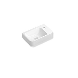 Lavabo Hewi 950.11.013, robinet à droite, 400 x 250 mm, sans trop-plein, 1 trou de robinetterie, blanc alpin