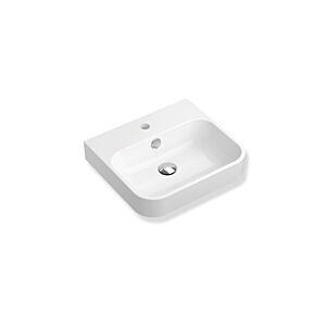 Lavabo Hewi 950.11.014 450 x 400 mm, avec trop-plein, 1 trou de robinetterie, blanc alpin