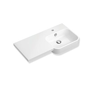 Hewi hand basin 950.11.016 with shelf on the left, 750 x 400 mm, with overflow, 1 tap hole, alpine white