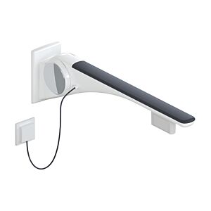 Hewi 802 Bras porteur LifeSystem 802.50.43460GU 750, blanc brillant/anthracite mat, commande affleurante, touche de fonction, droite