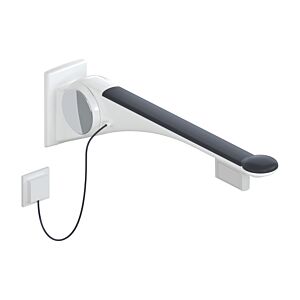 Hewi 802 Rail porteur LifeSystem 802.50.47460GU 750 mm, blanc brillant/anthracite mat, touche de fonction à droite