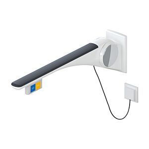 Hewi 802 Rail porteur LifeSystem 802.50.43560GU 850, blanc brillant/anthracite mat, commande affleurante, touche de fonction, droite