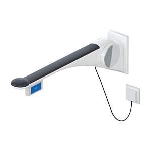 Hewi 802 Bras porteur LifeSystem 802.50.44560GU 700 mm, blanc brillant/anthracite mat, commande affleurante à droite