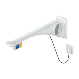 Hewi 802 LifeSystem support rail 802.50.45560SD 850 mm, white high gloss/white matt, flush actuation, function button on the left