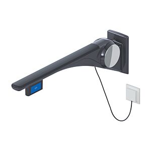 Hewi 802 Bras porteur LifeSystem 802.50.42560DR 700, anthracite brillant/anthracite mat, commande affleurante, droite