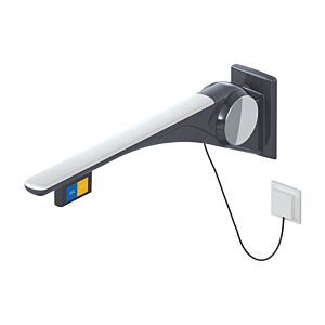 Hewi 802 Rail porteur LifeSystem 802.50.43560TB 850, anthracite brillant/ blanc mat, commande affleurante, touche de fonction, droite