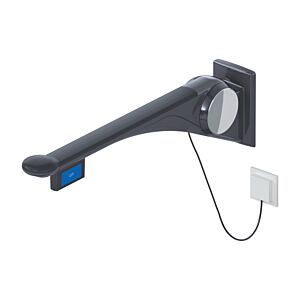 Hewi 802 Rail porteur LifeSystem 802.50.44860DR 900 mm, anthracite brillant/anthracite mat, commande affleurante à droite