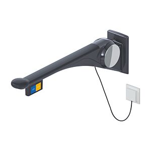 Hewi 802 LifeSystem folding support rail 802.50.45560DR 850 mm, anthracite high-gloss/anthracite matt, flush actuation, function button on the left
