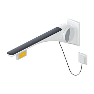 Hewi 802 Rail porteur LifeSystem 802.50.46860GU 900, blanc brillant/anthracite mat, bouton radio, droite