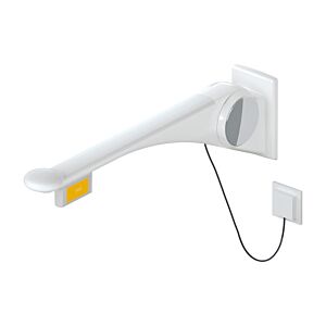 Hewi 802 Rail porteur LifeSystem 802.50.47460SD 750 mm, blanc brillant/ blanc mat, touche de fonction à droite