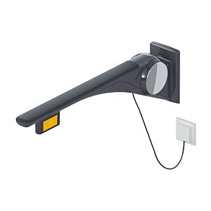 Hewi 802 Rail d&#39;appui rabattable LifeSystem 802.50.46560DR 700, anthracite brillant/anthracite mat, bouton radio, droite