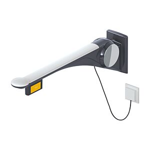 Hewi 802 Rail porteur LifeSystem 802.50.47660TB 900 mm, anthracite brillant/ blanc mat, touche de fonction à droite