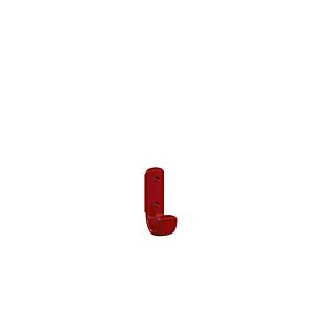Hewi 477 coat hook 477.90.06133 height: 75mm, with spacer, rubinrot