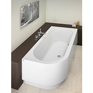 Hoesch Happy D. Eck Badewanne 6487.010 180x80cm, weiss, angeformte Schürze,Version rechts