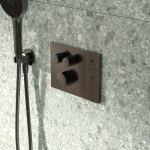 Ideal Standard Ceratherm concealed thermostatic mixer with Navigo® A7894A5 shower selector in Magnetic Grey; suitable for Solos shower heads with remote control