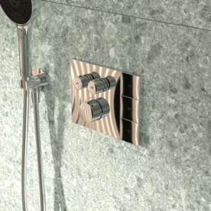 Mitigeur thermostatique encastré Ideal Standard Ceratherm avec sélecteur de douche Navigo® A7894AA chromé ; compatible avec les pommeaux de douche Solos à commande à distance