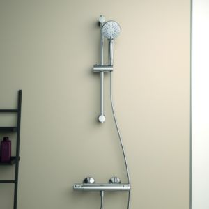 Combinaison de douche Ideal Standard Idealrain A7203AA 60 cm, avec thermostat, barre de douche, douchette 3F, 8 l, chromée