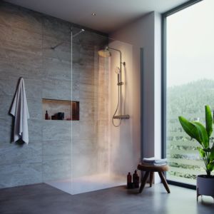 Ideal Standard Idealrain Ceratherm T50 thermostatic shower system A7230AA  with shower shelf, chrome