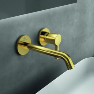 Ideal Standard Joy Fertigmontageset A7378A2 für Wand-Waschtischarmatur, Auslauf 180 mm, Brushed Gold