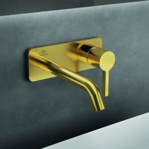 Ideal Standard Joy Fertigmontageset A7380A2 für Wand-Waschtischarmatur, Auslauf 180 mm, Brushed Gold