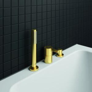 Ideal Standard Joy Ideal Standard 3 trous BC788A2 Or brossé, pour montage sur rebord de baignoire, sans bec