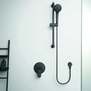 Ideal Standard Idealrain Brausekombination BD142XG 1-Funktion-Handbrause 100mm, Silk Black