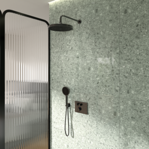 Ideal Standard Shower Fitting Set – Ceratherm Navigo® A7892A5 Concealed Thermostat with Easy-Box Concealed Body, Solos 3-Function Head and Hand Shower, Magnetic Grey