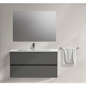 Ideal Standard Eurovit+ meuble sous-vasque R0256TI, 500x440x550mm laqué gris brillant 2 tiroirs