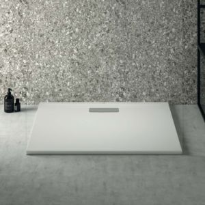 Ideal Standard Ultra Flat New rectangular shower tray T4468V1 waste set with cover, 100 x 80 x 801 cm, silk white