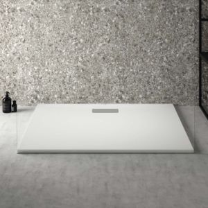 Ideal Standard Ultra Flat New rectangular shower tray T4469V1 waste set with cover, 120 x 80 x 801 cm, silk white