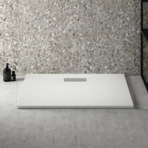 Ideal Standard Ultra Flat New rectangular shower tray T4475V1 waste set with cover, 100 x 70 x 801 cm, silk white