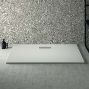 Ideal Standard Ultra Flat New receveur de douche rectangulaire T447601 garniture de vidange avec couvercle, 120 x 70 x 801 cm, blanc (Alpin)