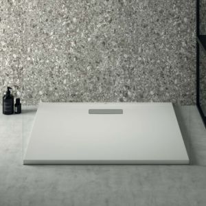 Ideal Standard Ultra Flat New rectangular shower tray T4481V1 waste set with cover, 80 x 90 x 801 cm, silk white