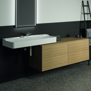 Ideal Standard Conca Waschtischunterschrank T4325Y6 ohne Ausschnitt, 4 Auszüge, 160x50,5x55 cm, Eiche hell Furnier