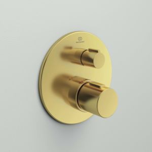 Ideal Standard Ceratherm T100 Fertigmontageset A5813A2 für Unterputz-Einzelthermostat, Bausatz 2, Brushed Gold