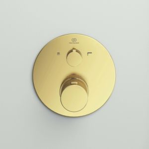 Ideal Standard Ceratherm T100 final installation set A5814A2 for concealed bath thermostat, kit 2, brushed gold