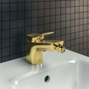 Ideal Standard Mitigeur de bidet Conca BC760A2 avec garniture de vidage , projection 133mm, or brossé