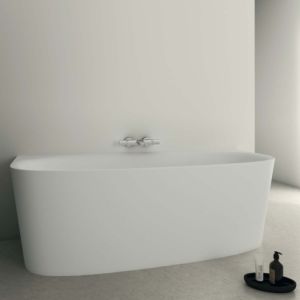 Ideal Standard Dea Freistehbadewanne T9940V1 180 x 80 x 61 cm, mit Ablaufgarnitur, seidenweiß