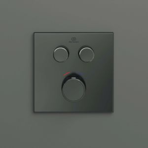 Ideal Standard CeraTherm Navigo Fertigmontageset A7302A5 eckig, 2 Entnahmen, für Unterputz-Brausethermostat, magnetic grey