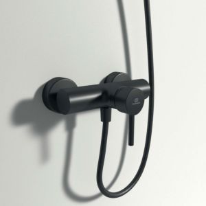 Ideal Standard Ceraline shower fitting BC200XG Silk Black, exposed