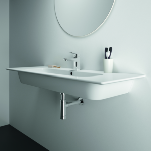 Meuble vasque Ideal Standard i.life A T462201 124 x 46 x 15,5 cm, 1 trou de robinetterie, avec trop-plein, blanc