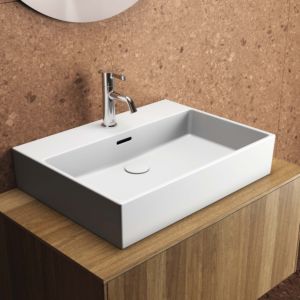 Ideal Standard Extra lavabo T3727V1 avec trou pour robinetterie, avec trop-plein, 600 x 450 x 150 mm, blanc soie