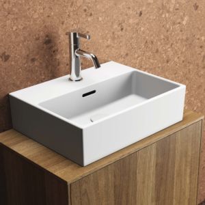 Ideal Standard Extra lave-mains T3732V1 45x35x15cm, avec trop-plein, trou pour robinet 2000 , blanc soie