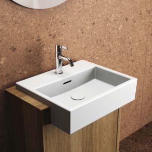 Ideal Standard Extra lavabo semi-encastré T3735V1 50x42x14,5cm, trou pour 2000 , avec trop-plein, blanc soie
