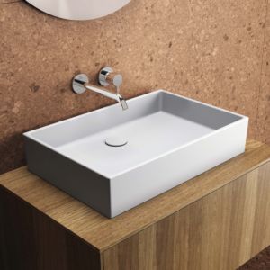 Ideal Standard vasque à poser Extra T3740V1 carré, 60x40x15 cm, sans trou pour robinet/trop-plein, blanc soie