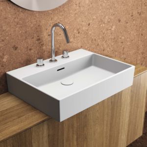 Ideal Standard Extra Waschtisch T388701 mit 3 Hahnlöcher, mit Überlauf, 600 x 450 x 150 mm, weiß
