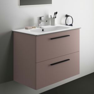 Ideal Standard i.life A paquet de lavabo pour meuble K8744NH 84x46x64,5cm, 1 trou pour robinetterie, poignée noir mat, grège mat