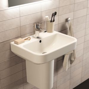 Ideal Standard i.life S compact washbasin T458501 with tap hole and overflow, 50 x 38 x 18 cm, white