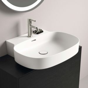 Ideal Standard Linda-X lavabo T4983V1 2000 , avec trop-plein, meulé, 600 x 500 x 135 mm, blanc soie