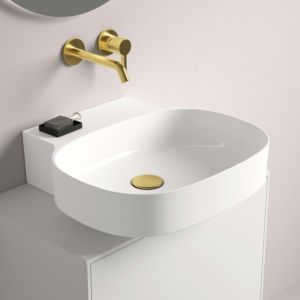 Ideal Standard Linda-X lavabo T4987MA sans trou pour robinetterie, sans trop-plein, meulé, 500 x 480 x 135 mm, blanc Ideal Plus